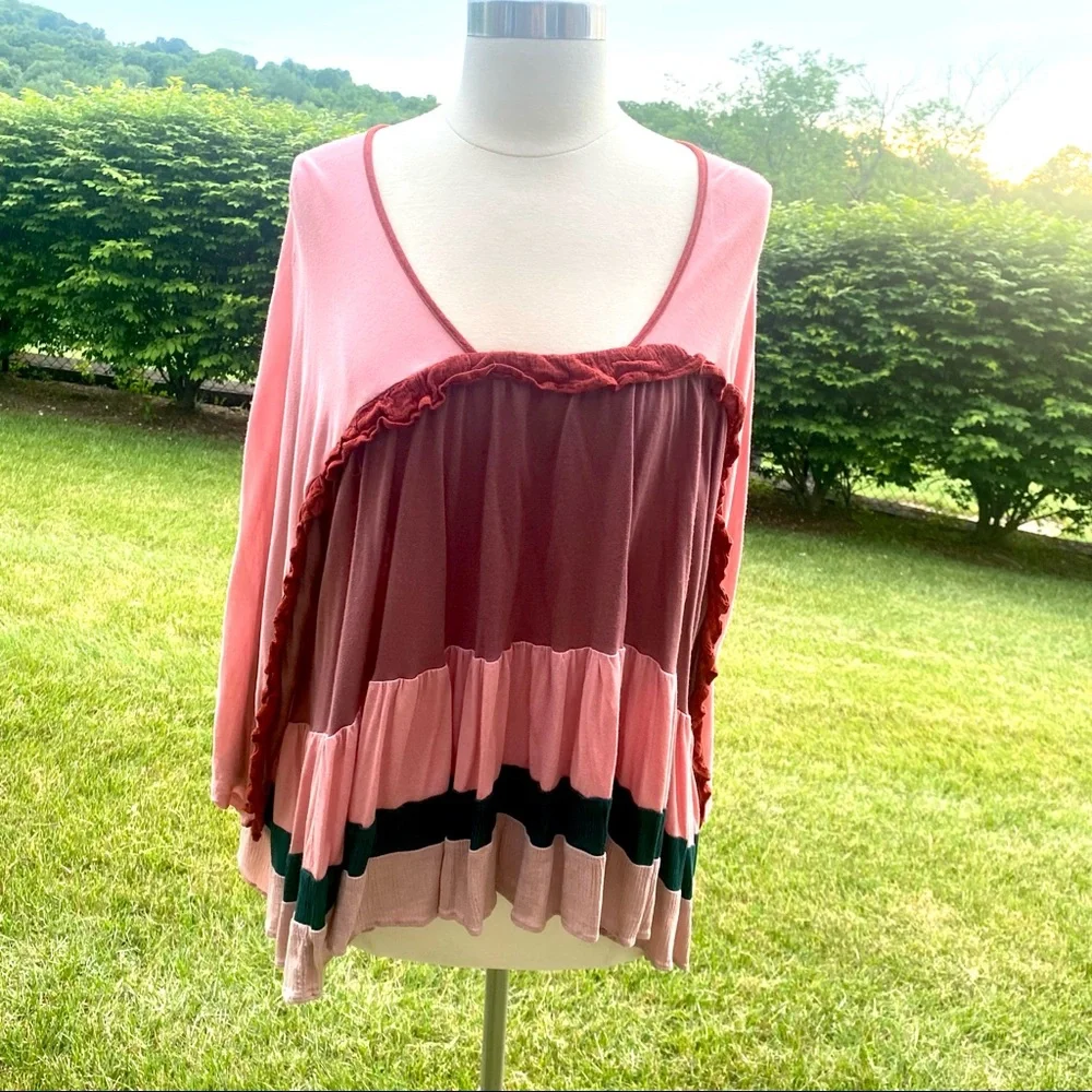 MEADOW RUE Anthro Colorblock Top - Picture 4 of 14